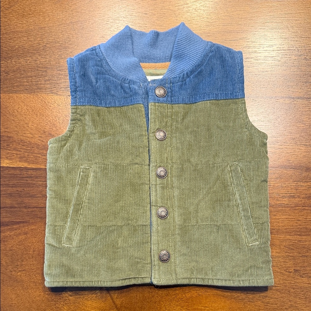 152 NWOT OshKosh B'gosh Green and Blue Corduroy Vest